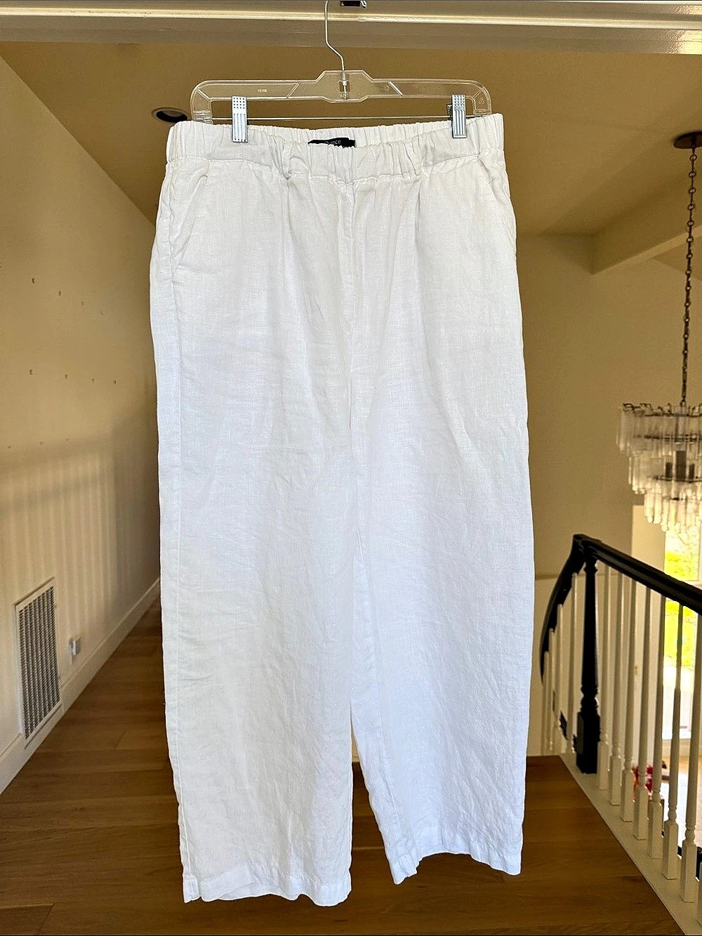 Quince 100% European Linen Pants Wide Leg White Large